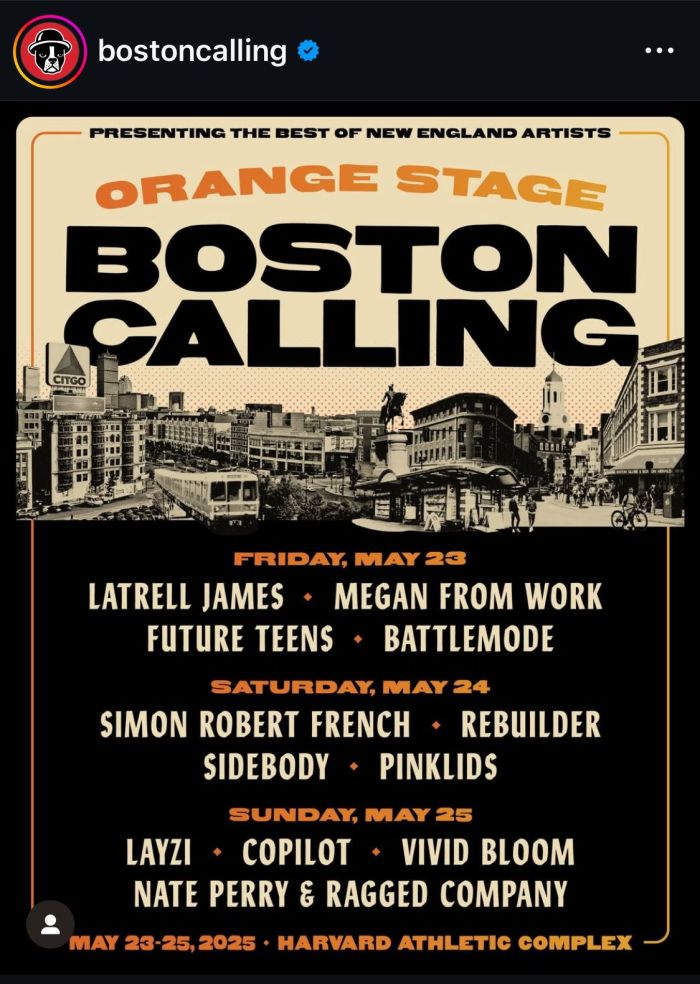 Orange Stage Boston Calling 2025 Lineup