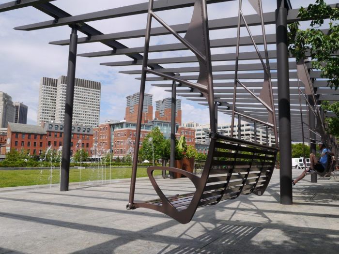 free things to do in boston | north end greenway park fountains swings