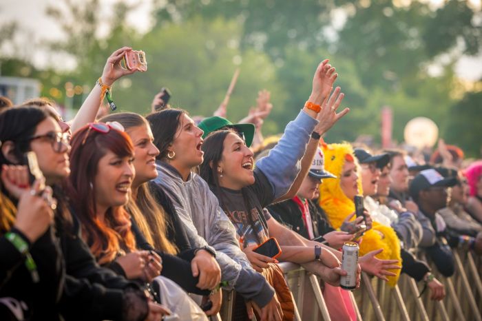 Fans on the Green Stage Rail at Boston Calling 2025